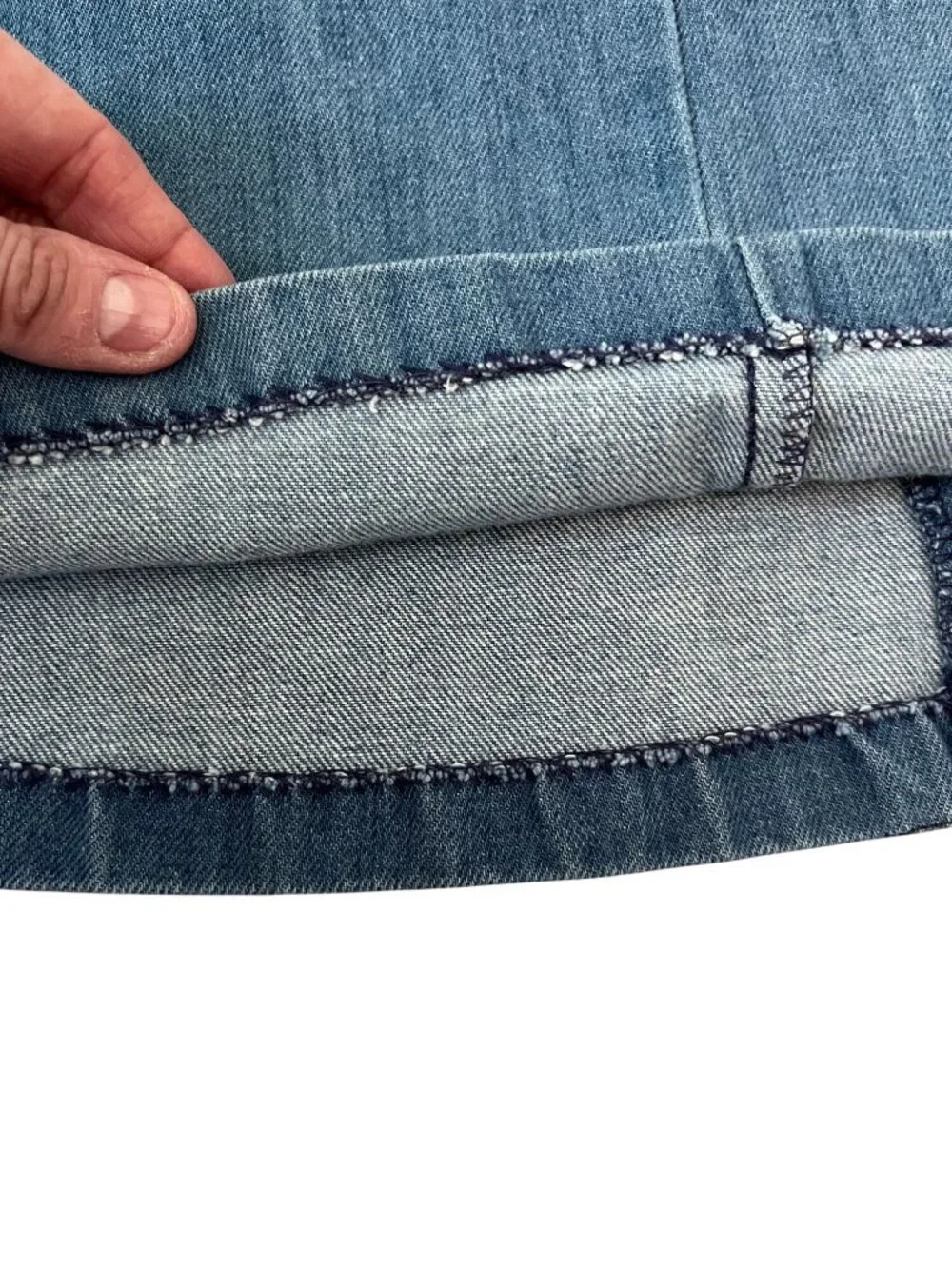 Wrangler Vintage Denim Wrap Skirt Size 5/6 Blue Tie Waist A-Line Midi Western